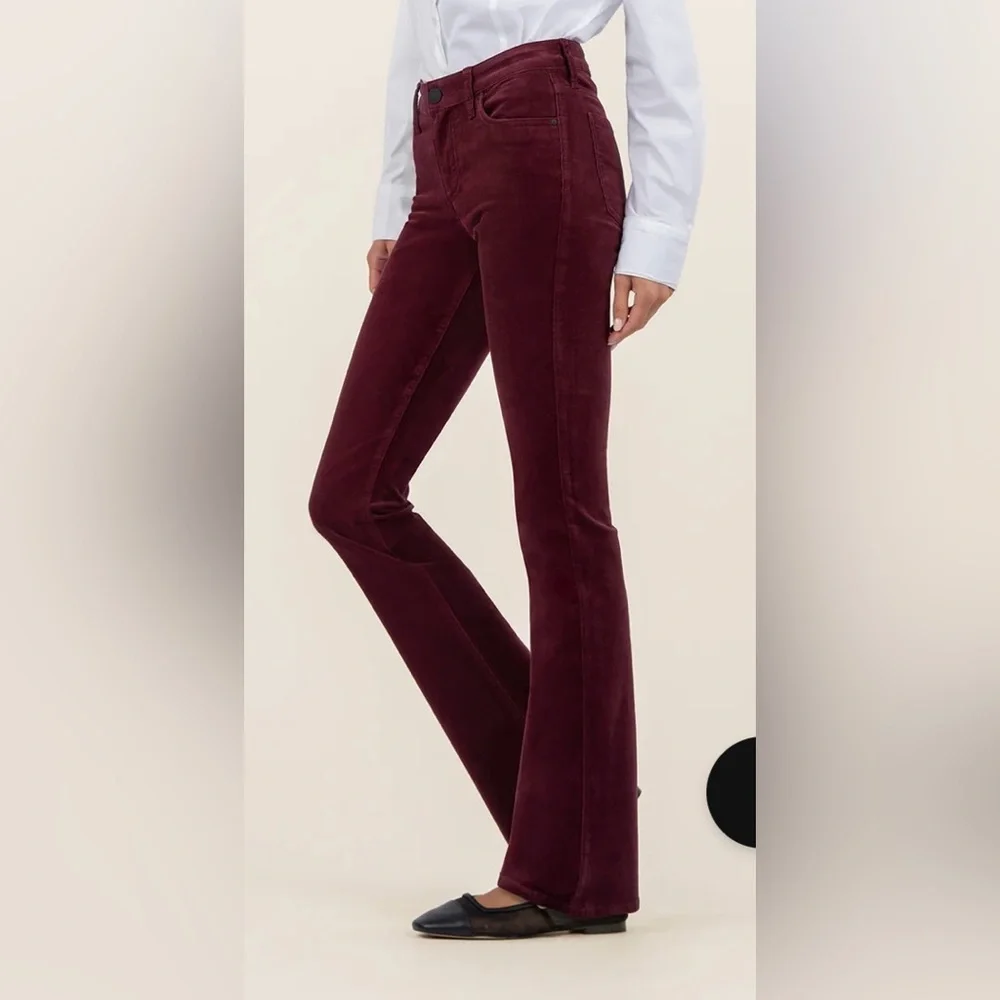 Women’s Kut from the Kloth Karen Corduroy Baby Bootcut pants Burgundy Wine 8